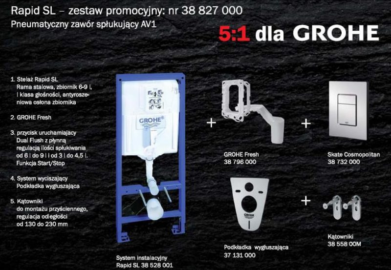 Grohe Rapid SL Stelaż podtynkowy Wc 5 w1