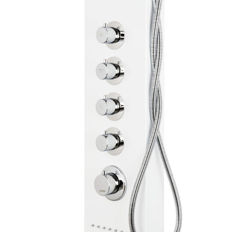 Panel prysznicowy Corsan Led Kaskada A013A biały termostat