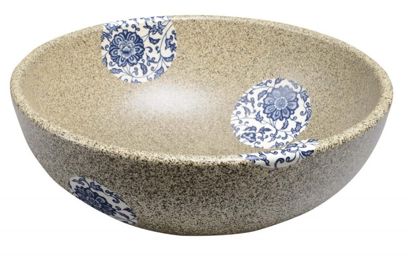 PRIORI umywalka ceramiczna, średnica 42cm, kamień z niebieskim wzorem
