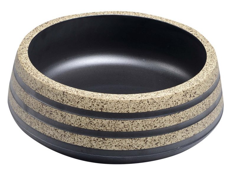 PRIORI umywalka ceramiczna, średnica 41cm, czarny/kamień